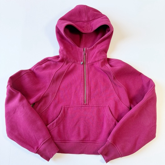lululemon athletica Tops - Lululemon Scuba Oversized Half-Zip Hoodie Magenta XS/S